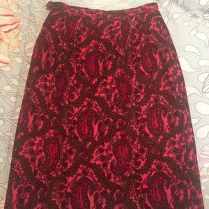 Vintage pink/red/green paisley skirt